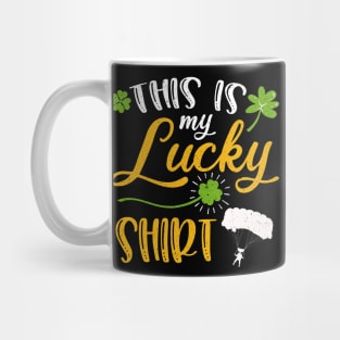 Skydiving This is My Lucky Shirt St Patrick's Day Mug